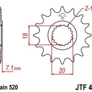 Piñon JT 427 de acero con 11 dientes