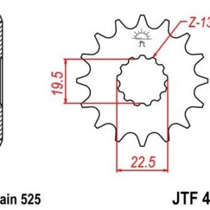 Piñon JT 433 de acero con 15 dientes