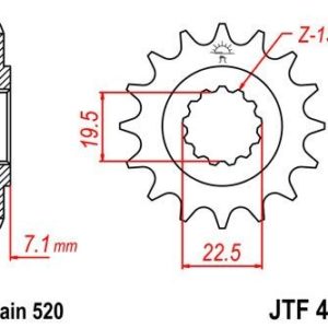 SUZUKI - Piñon JT 434 de acero con 13 dientes -