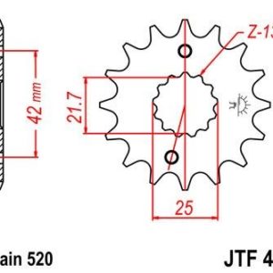 Piñon JT 436 de acero con 15 dientes
