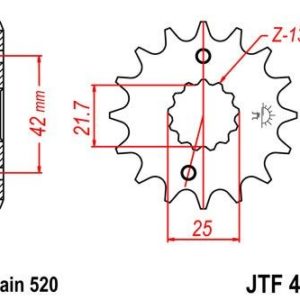 SUZUKI - Piñon JT 436 de acero con 15 dientes -