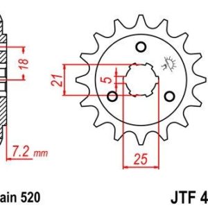 Piñon JT 437 de acero con 16 dientes