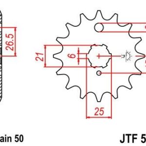 Piñon JT 509 de acero con 15 dientes