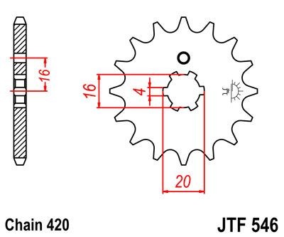 Piñon JT 546 de acero con 13 dientes
