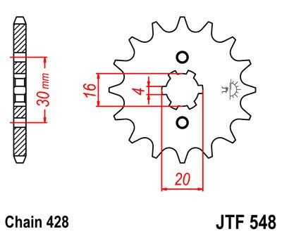 Piñon JT 548 de acero con 13 dientes