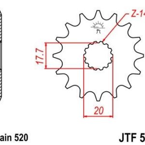 Piñon JT 564 de acero con 12 dientes