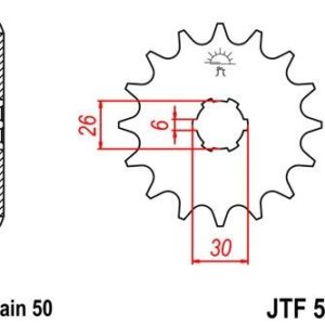Piñon JT 568 de acero con 17 dientes