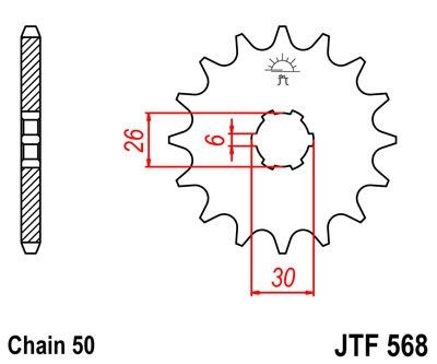 Piñon JT 568 de acero con 17 dientes