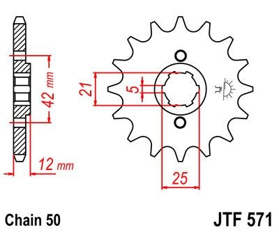 Piñon JT 571 de acero con 17 dientes