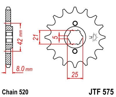 Piñon JT 575 de acero con 16 dientes