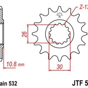 Piñon JT 585 de acero con 17 dientes