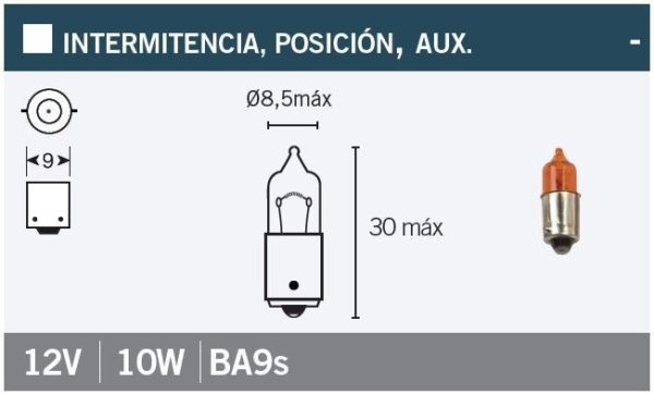 PARA TU MOTO UNIVERSAL - Lampara 12Vx10W naranja -