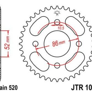 Corona JT 1071 de acero con 30 dientes