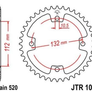 Corona JT 1072 de acero con 38 dientes