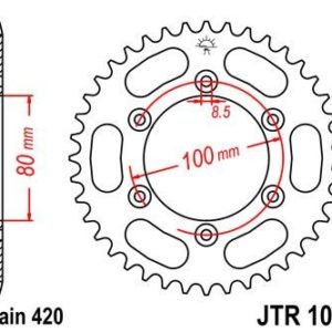 RIEJU - Corona JT 1076 de acero con 52 dientes -