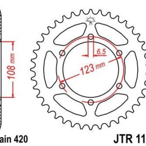 APRILIA - Corona JT 1133 de acero con 53 dientes -