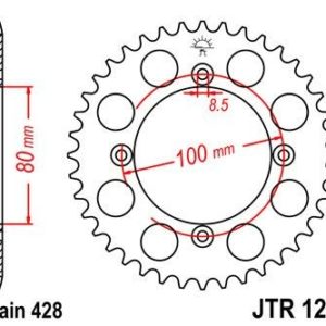 Corona JT 1204 de acero con 50 dientes