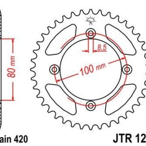Corona JT 1214 de acero con 46 dientes