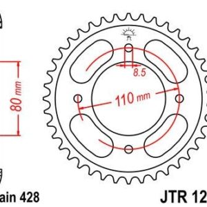 Corona JT 1219 de acero con 42 dientes