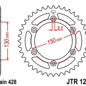 HONDA - Corona JT 1244 de acero con 54 dientes -