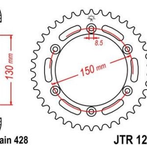 HONDA - Corona JT 1249 de acero con 51 dientes -