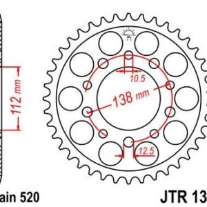 HONDA - Corona JT 1303 de acero con 43 dientes -