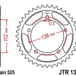 HONDA - Corona JT 1304 de acero con 41 dientes -