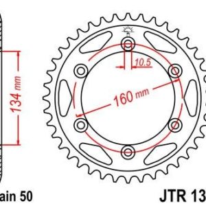 HONDA - Corona JT 1306 de acero con 40 dientes -