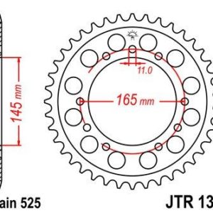 Corona JT 1311 de acero con 45 dientes