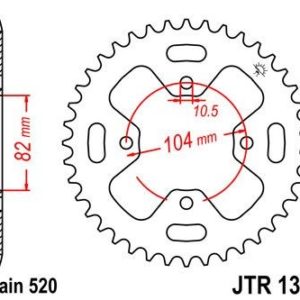 HONDA - Corona JT 1351 de acero con 40 dientes -