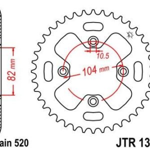 HONDA - Corona JT 1352 de acero con 40 dientes -