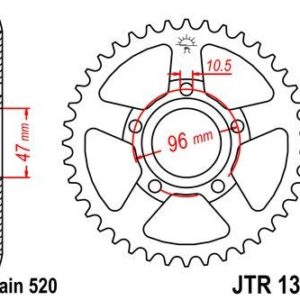 HONDA - Corona JT 1353 de acero con 40 dientes -