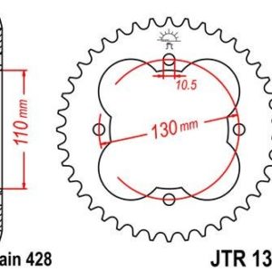 Corona JT 1355 de acero con 50 dientes