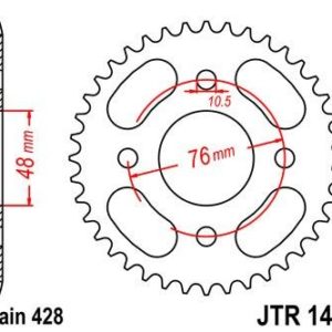 KAWASAKI - Corona JT 1410 de acero con 50 dientes -