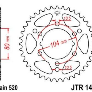 Corona JT 1478 de acero con 30 dientes