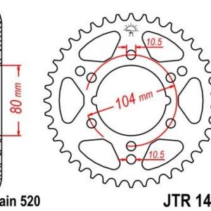 KAWASAKI - Corona JT 1478 de acero con 40 dientes -