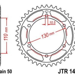Corona JT 1479 de acero con 47 dientes