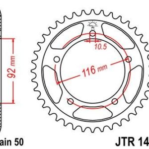 KAWASAKI - Corona JT 1493 de acero con 41 dientes -