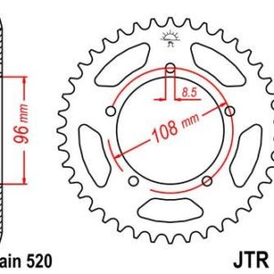 Corona JT 16 de acero con 41 dientes