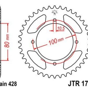 Corona JT 1794 de acero con 45 dientes