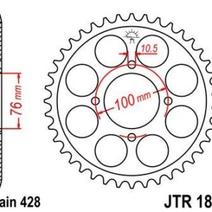 Corona JT 1806 de acero con 56 dientes