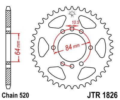 Corona JT 1826 de acero con 41 dientes