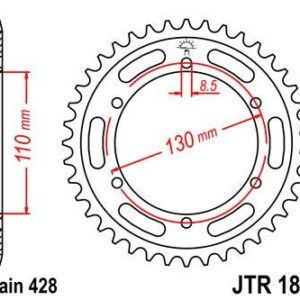 Corona JT 1870 de acero con 44 dientes