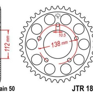 Corona JT 1871 de acero con 48 dientes