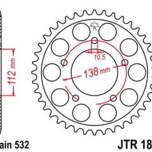 Corona JT 1873 de acero con 48 dientes