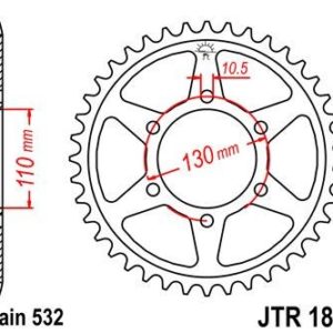 Corona JT 1875 de acero con 48 dientes