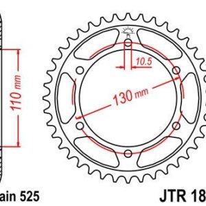 Corona JT 1876 de acero con 43 dientes