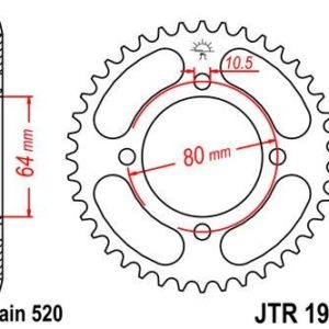 Corona JT 1910 de acero con 32 dientes