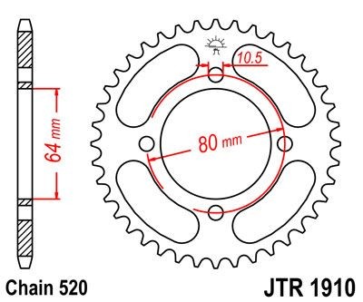 Corona JT 1910 de acero con 32 dientes