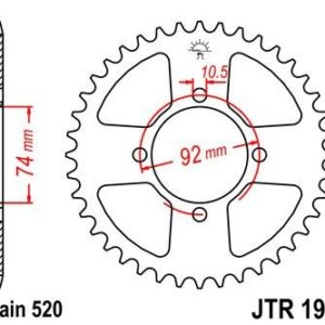 Corona JT 1912 de acero con 42 dientes